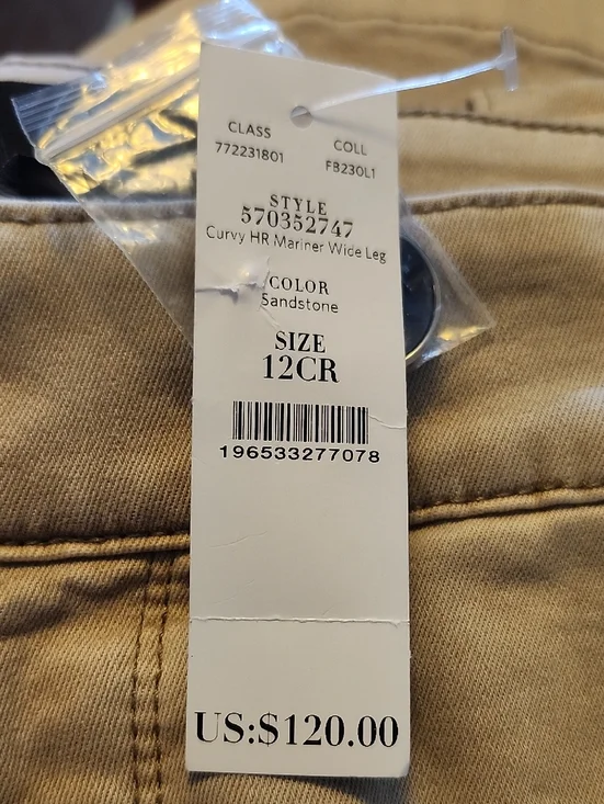 White House Black Market NWT High Rise Curvy Wide Leg Khaki Tan Pants. 12 CR - Picture 5 of 11